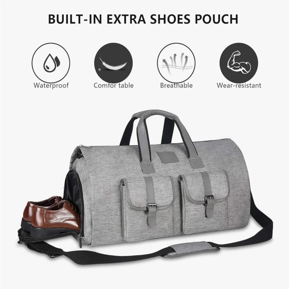 Elegant Gray Convertible Travel Bag